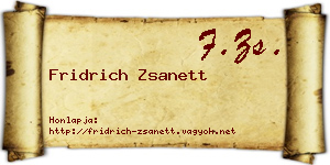 Fridrich Zsanett névjegykártya