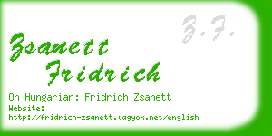 zsanett fridrich business card